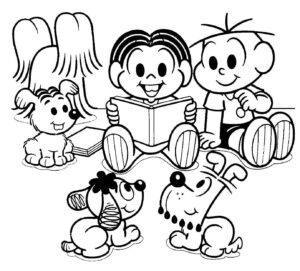 Desenho de Turma Da Monica Para Colorir E Pintar 16