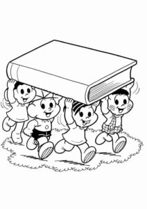 Desenho de Turma Da Monica Para Colorir Estudar