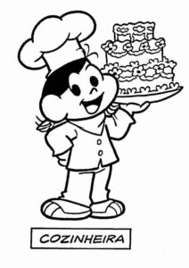 Desenho de Turma Da Monica Para Colorir Magali Bolo
