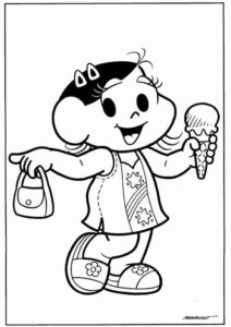 Desenho de Turma Da Monica Para Colorir Magali Sorvete
