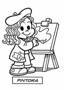 Desenho de Turma Da Monica Para Colorir Marina
