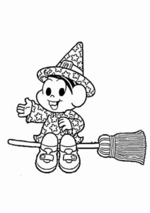 Desenho de Turma Da Monica Para Colorir Monica Bruxa
