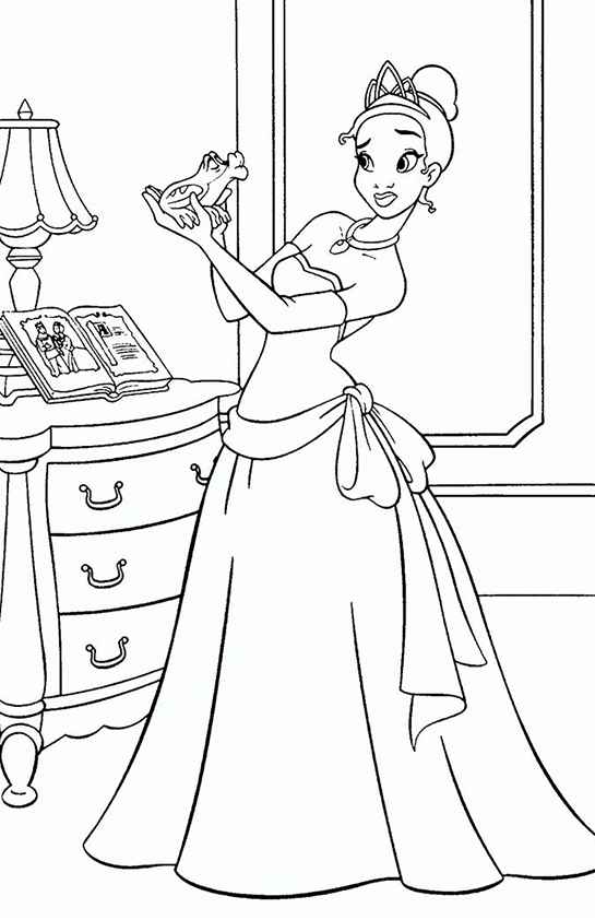 Desenho de A Princesa E O Sapo Desenho Colorir Imprimir 07