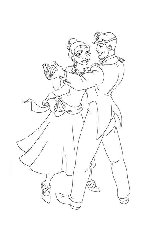 Desenho de A Princesa E O Sapo Desenho Colorir Imprimir 09