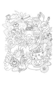 Desenho de Alice No País Das Maravilhas Desenho Colorir Imprimir 03