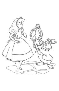 Desenho de Alice No País Das Maravilhas Desenho Colorir Imprimir 04