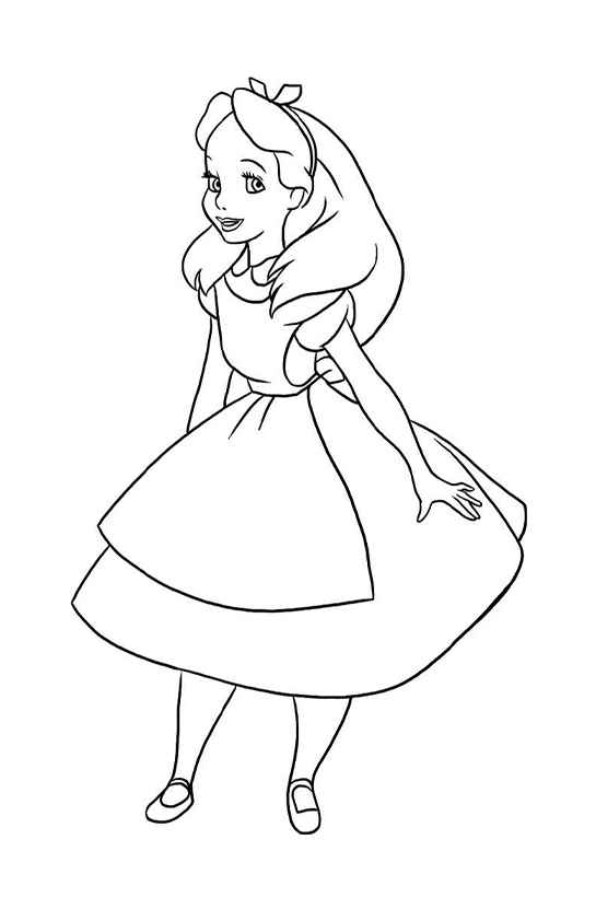 Desenho de Alice No País Das Maravilhas Desenho Colorir Imprimir 07