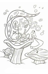Desenho de Alice No País Das Maravilhas Desenho Colorir Imprimir 08