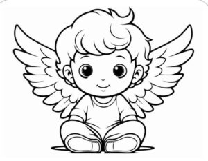 Desenho de Anjos Desenho Colorir Imprimir 01