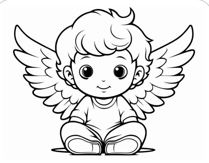 Desenho de Anjos Desenho Colorir Imprimir 01