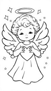 Desenho de Anjos Desenho Colorir Imprimir 03