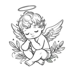 Desenho de Anjos Desenho Colorir Imprimir 04
