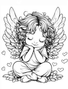 Desenho de Anjos Desenho Colorir Imprimir 06