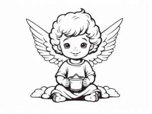 Desenho de Anjos Desenho Colorir Imprimir 07