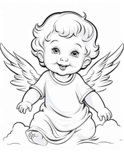 Desenho de Anjos Desenho Colorir Imprimir 08