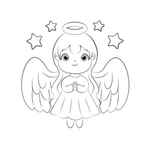 Desenho de Anjos Desenho Colorir Imprimir 09