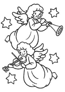 Desenho de Anjos Desenho Colorir Imprimir 12