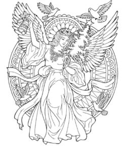 Desenho de Anjos Desenho Colorir Imprimir 14