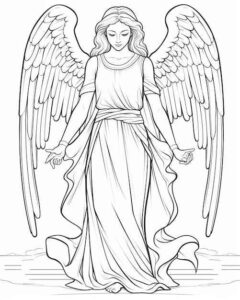Desenho de Anjos Desenho Colorir Imprimir 34