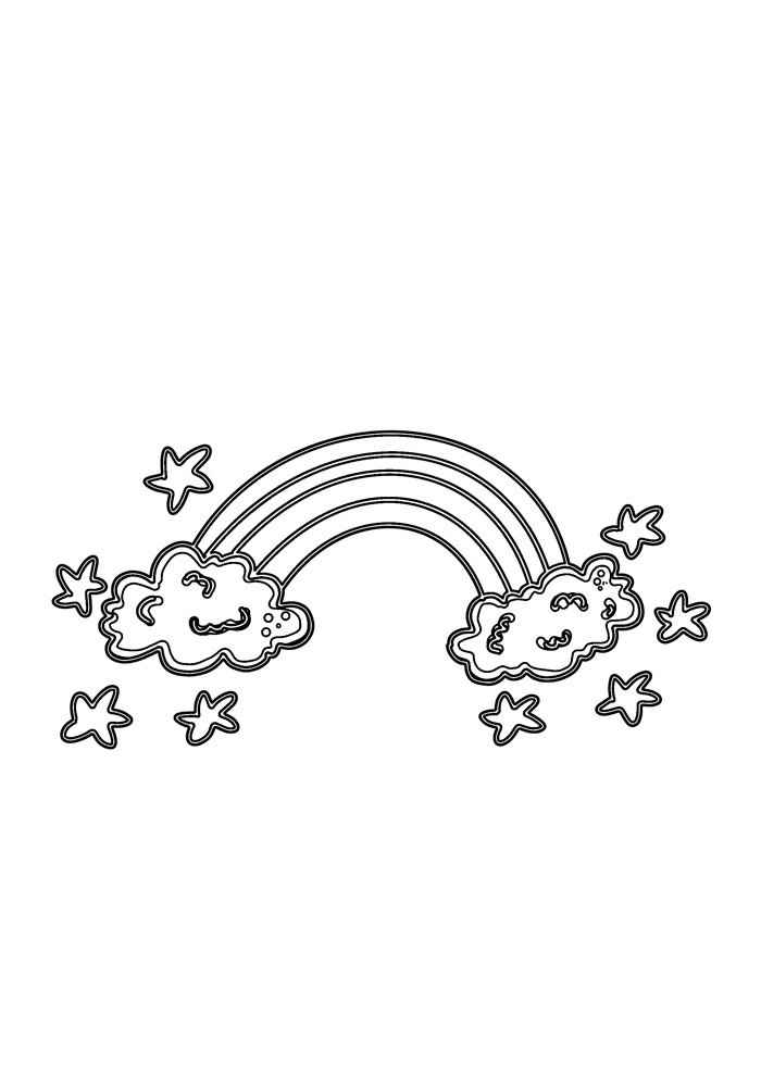 Desenho de Arco Iris Desenho Colorir Imprimir 08