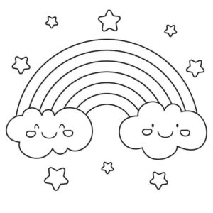 Desenho de Arco Iris Desenho Colorir Imprimir 09