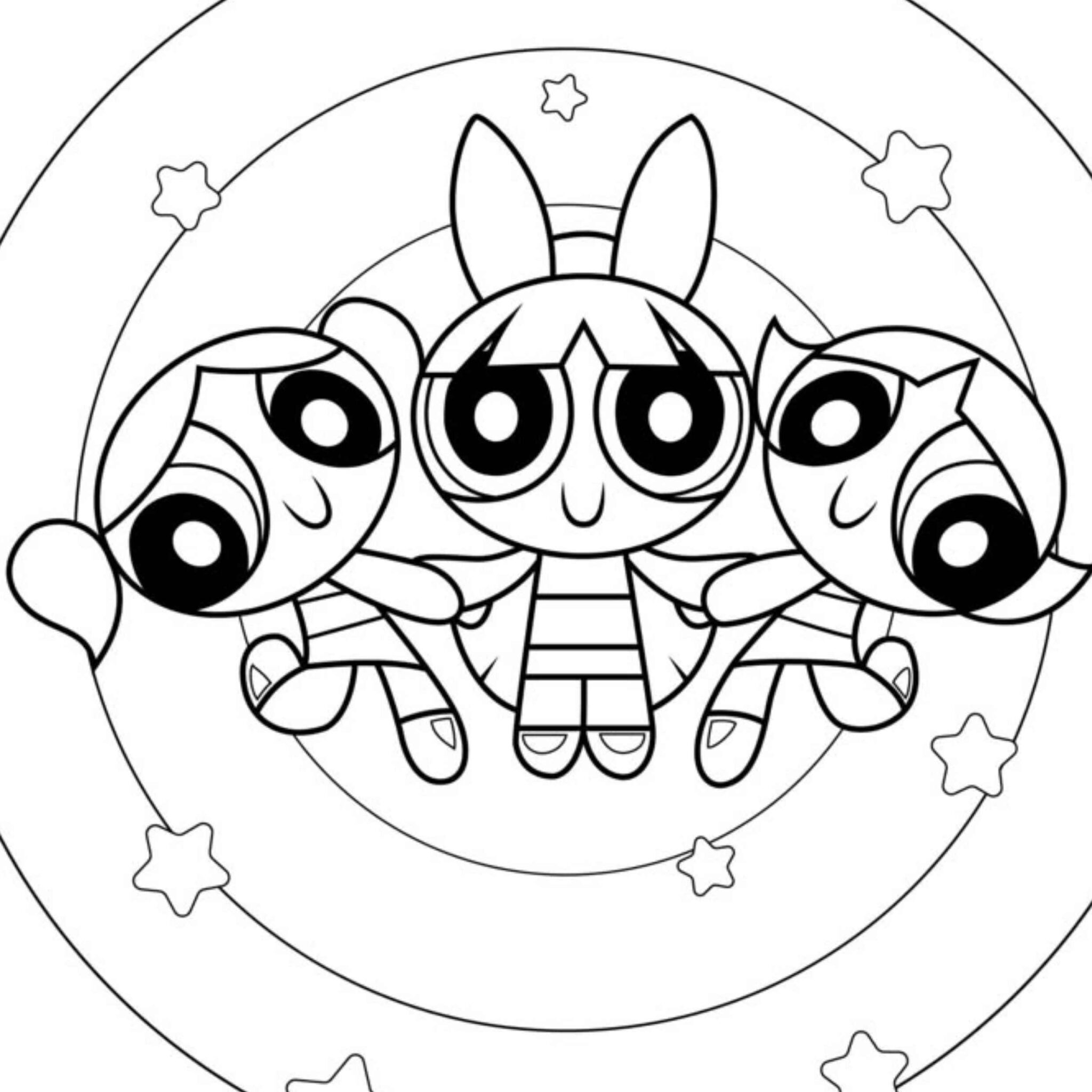 Desenhos das Meninas Super-Poderosas para Imprimir e Colorir
