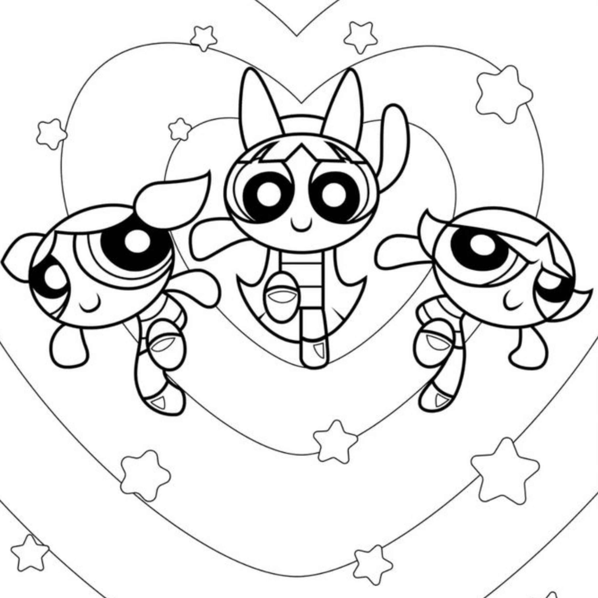 Desenhos das Meninas Super-Poderosas para Imprimir e Colorir