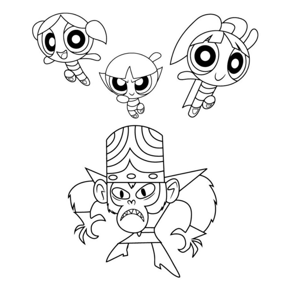 Desenhos das Meninas Super-Poderosas para Imprimir e Colorir