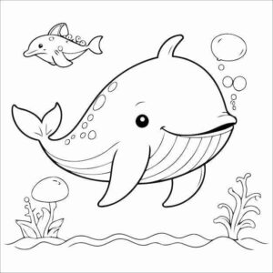 Desenho de Baleias Desenho Colorir Imprimir 01