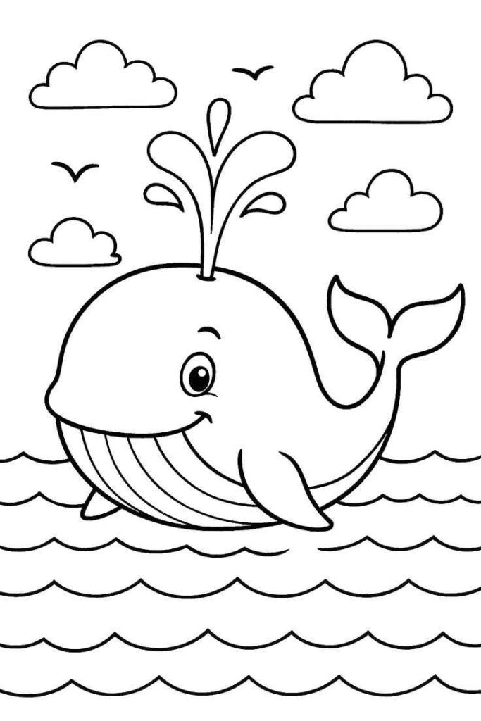Desenhos de Baleias para Imprimir e Colorir
