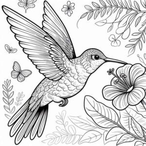 Desenho de Beija Flor Desenho Colorir Imprimir 08