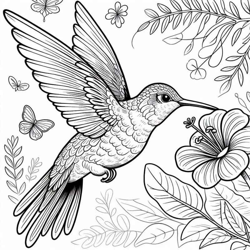 Desenho de Beija Flor Desenho Colorir Imprimir 08