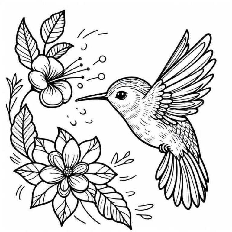 Desenhos de Beija-Flor para Imprimir e Colorir