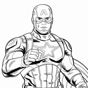 Desenho de Capitão América Desenho Colorir Imprimir 02