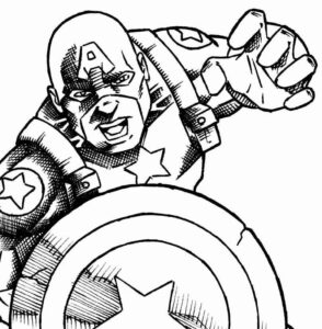 Desenho de Capitão América Desenho Colorir Imprimir 74
