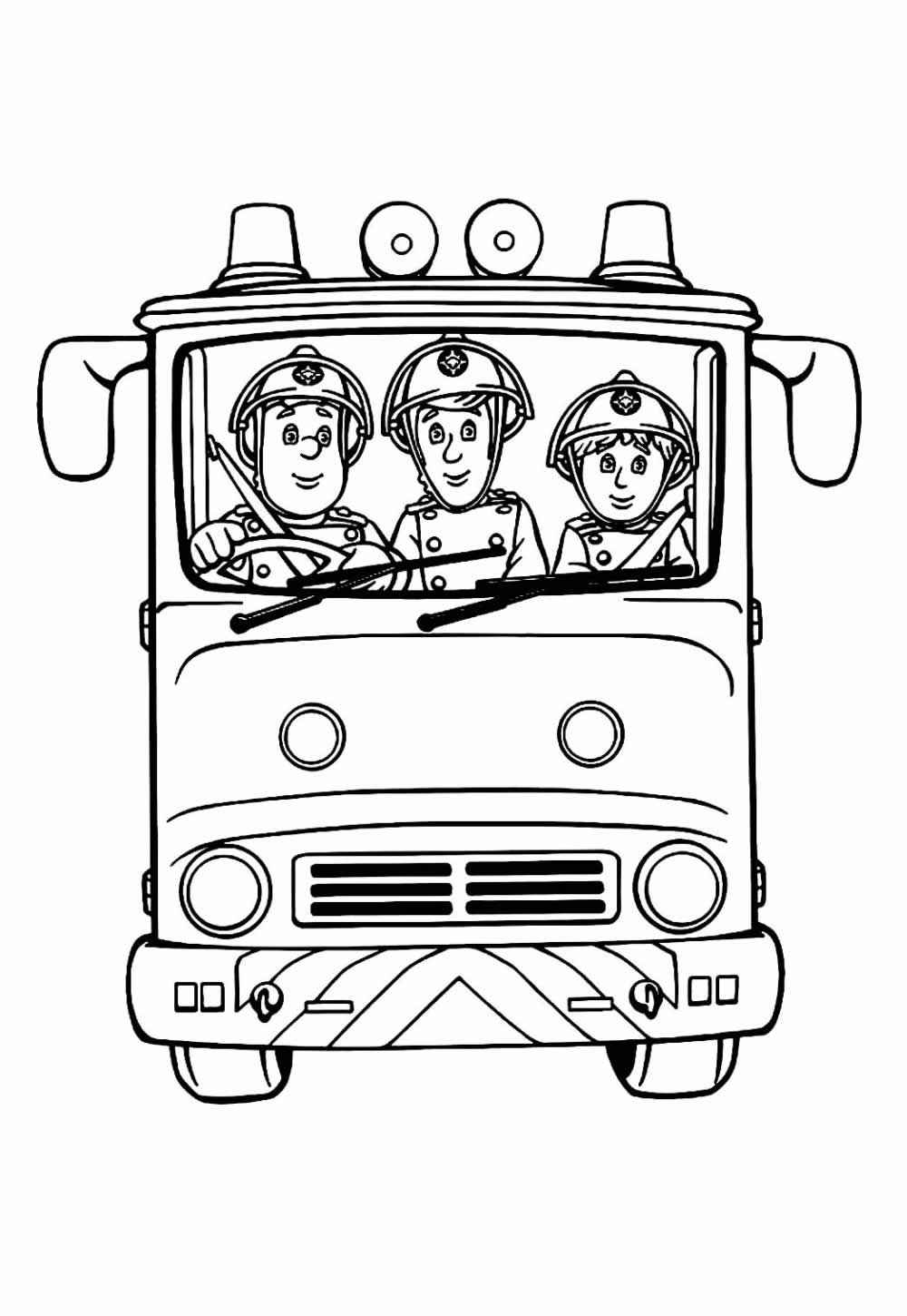 Desenho de Carro De Bombeiro Para Pintar