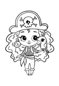 Desenho de Desenho De Menina Pirata Para Colorir