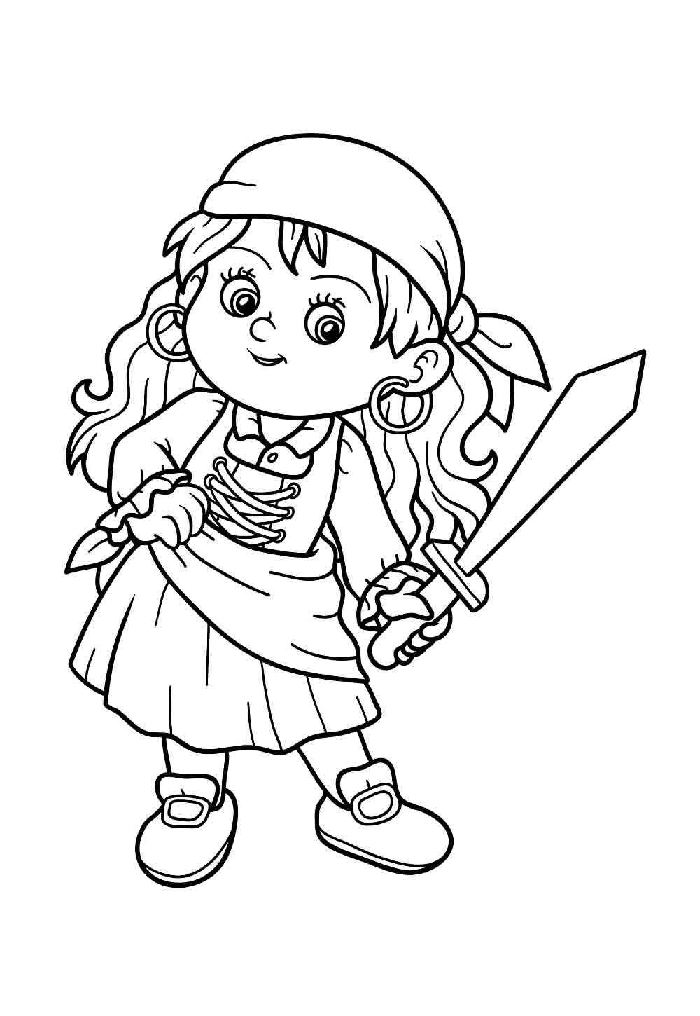 Desenho de Desenho De Pirata Mulher Para Colorir
