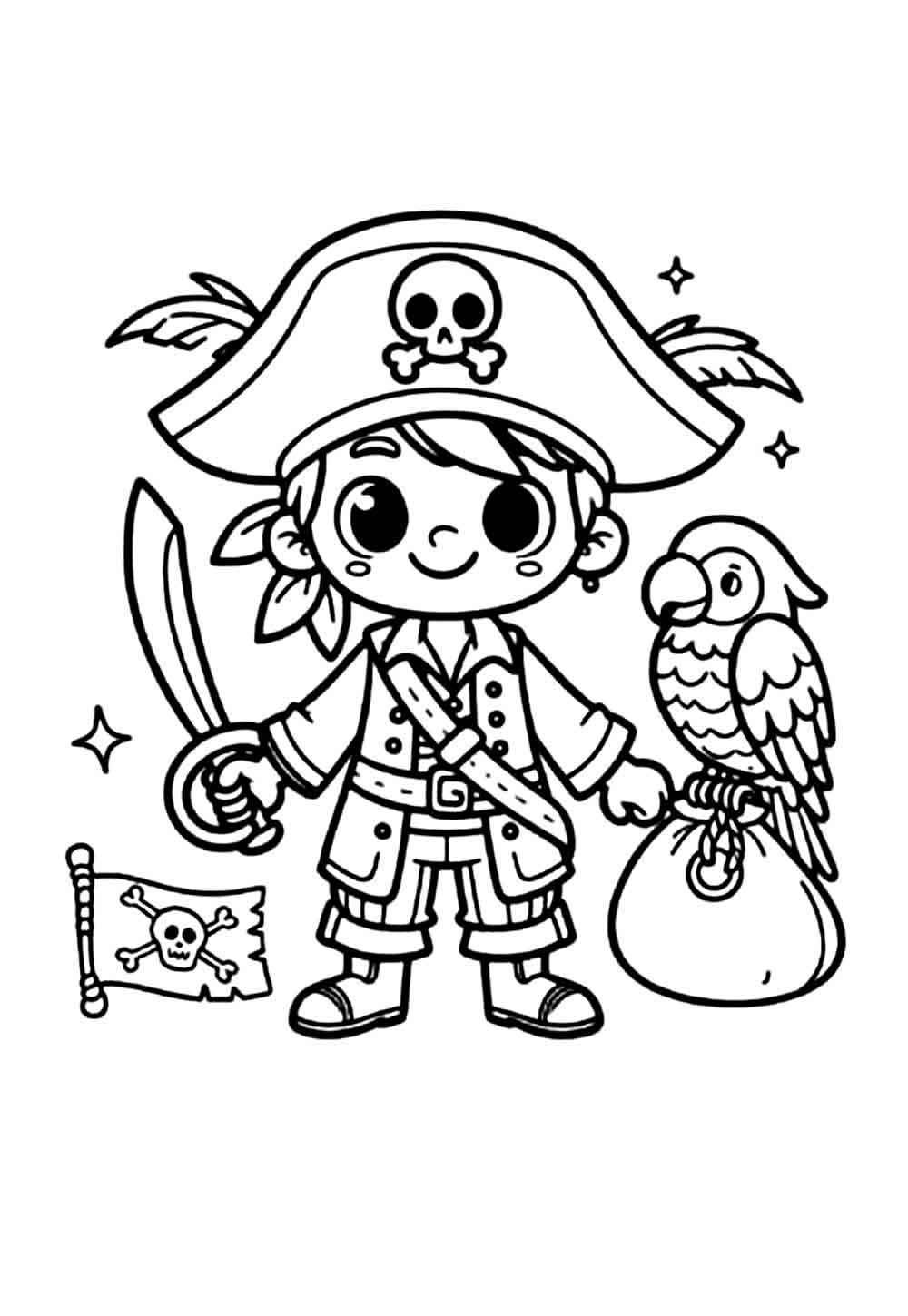 Desenho de Desenho De Piratinha Para Colorir
