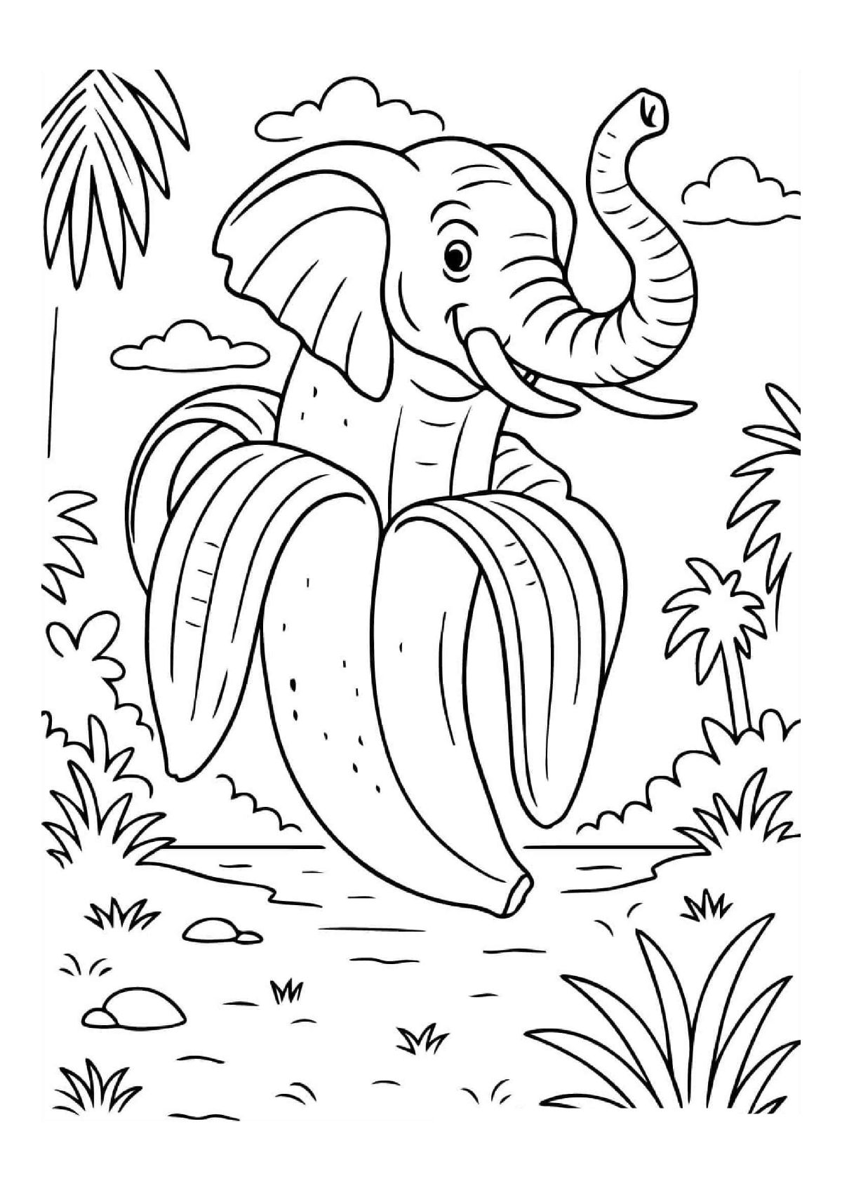 Desenho de Elephantuchi Bananuchi 1 Of 1