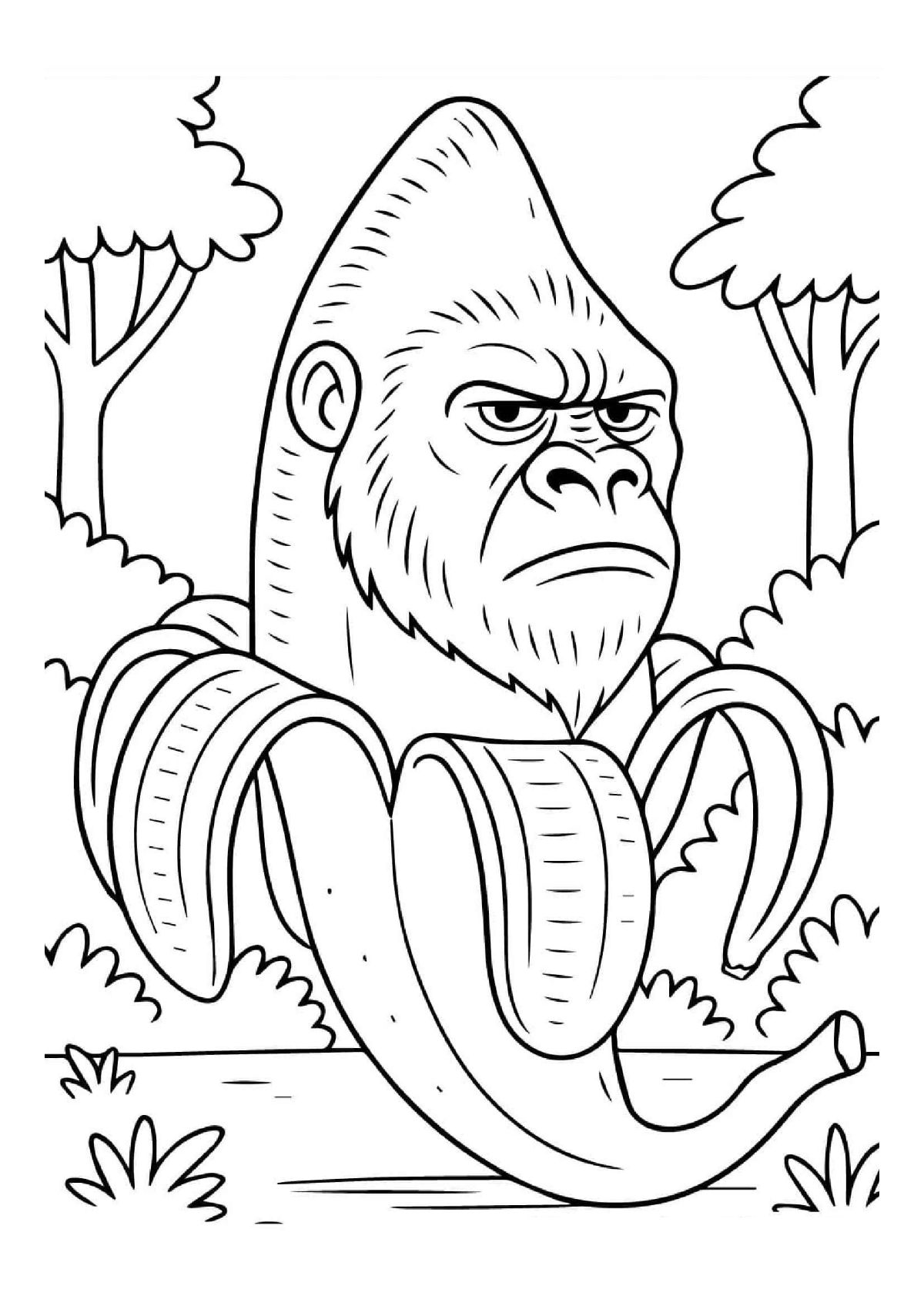 Desenho de Gorillini Bananini 1 Of 1