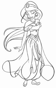 Desenho de Jasmine Desenho Colorir Imprimir 09