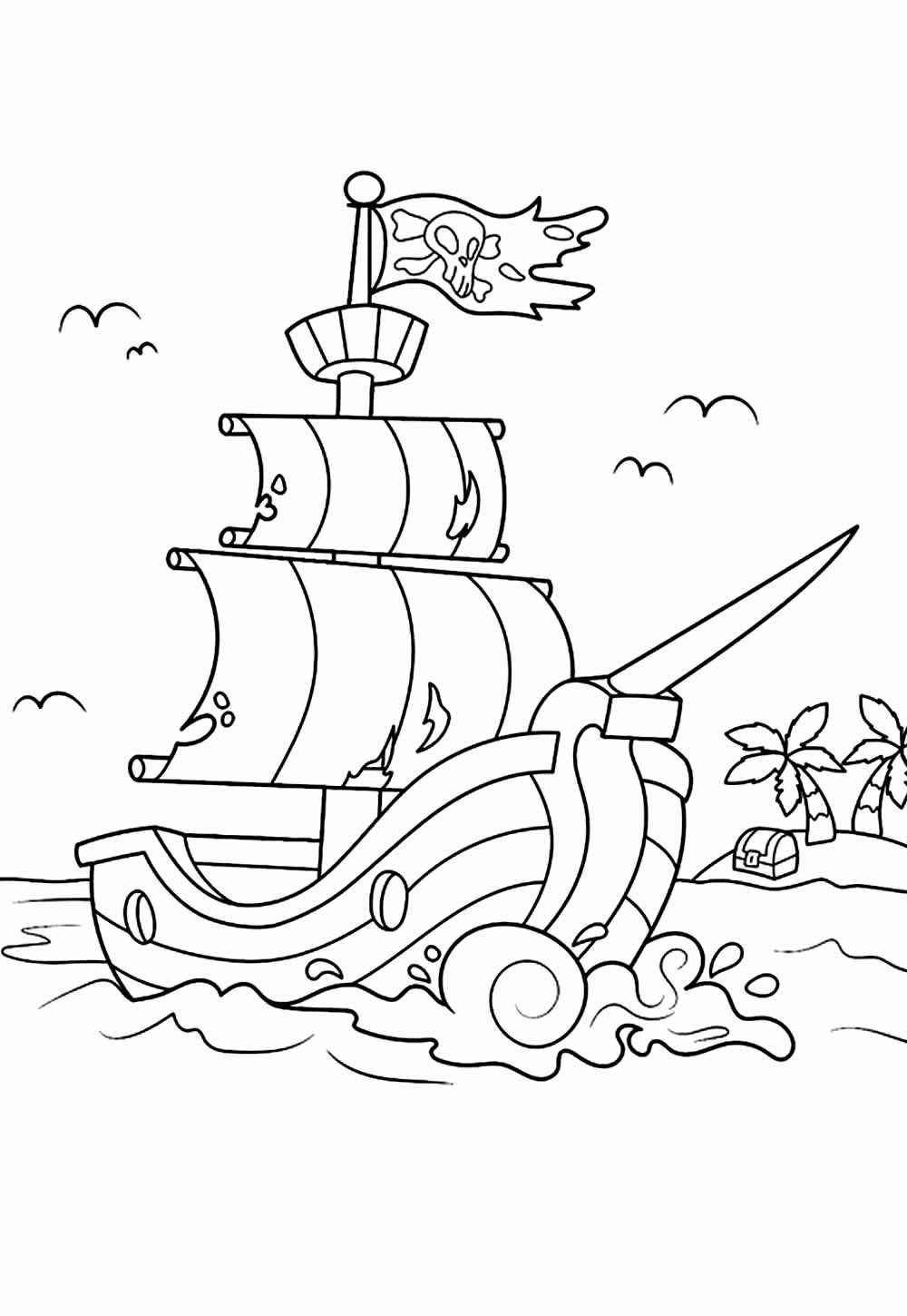 Desenho de Navio Para Imprimir E Pintar