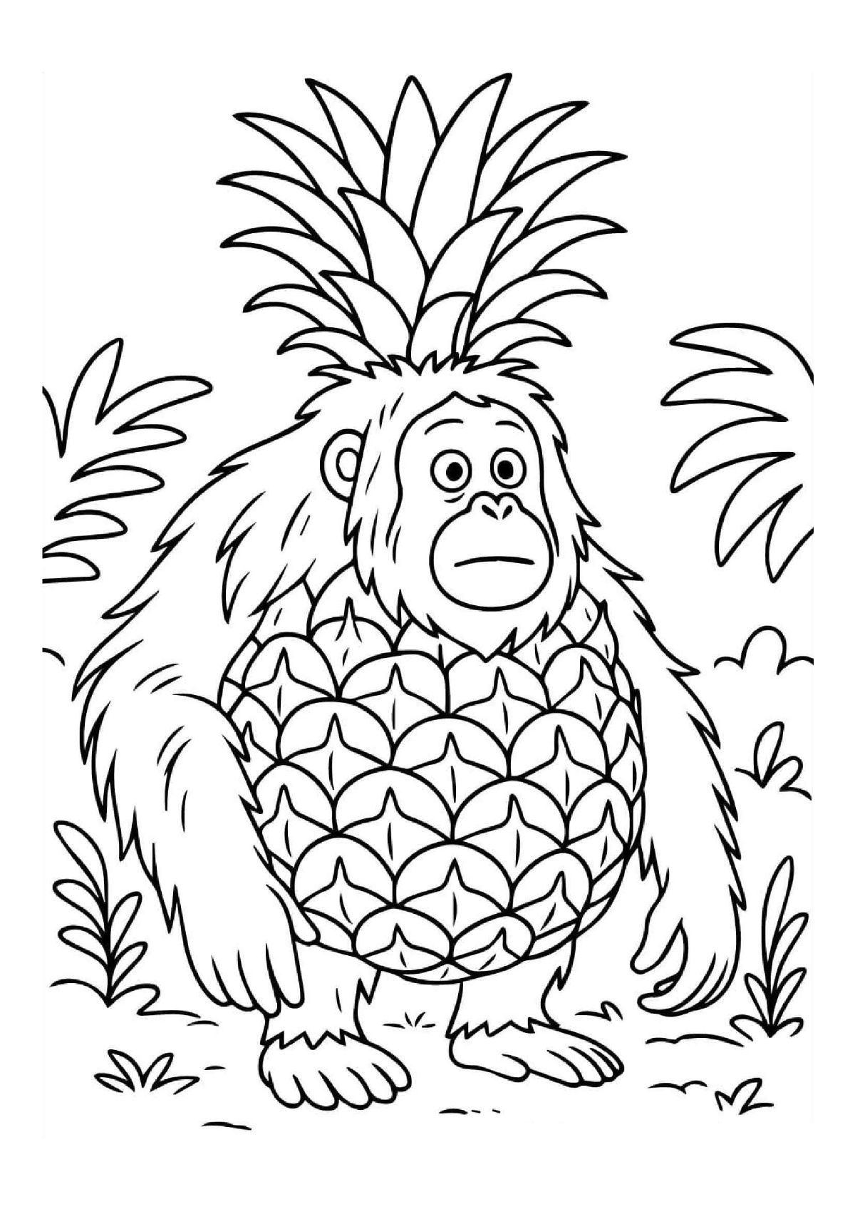 Desenho de Orangutini Ananasini 1 Of 1