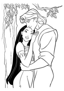 Desenho de Pocahontas Desenho Colorir Imprimir 01