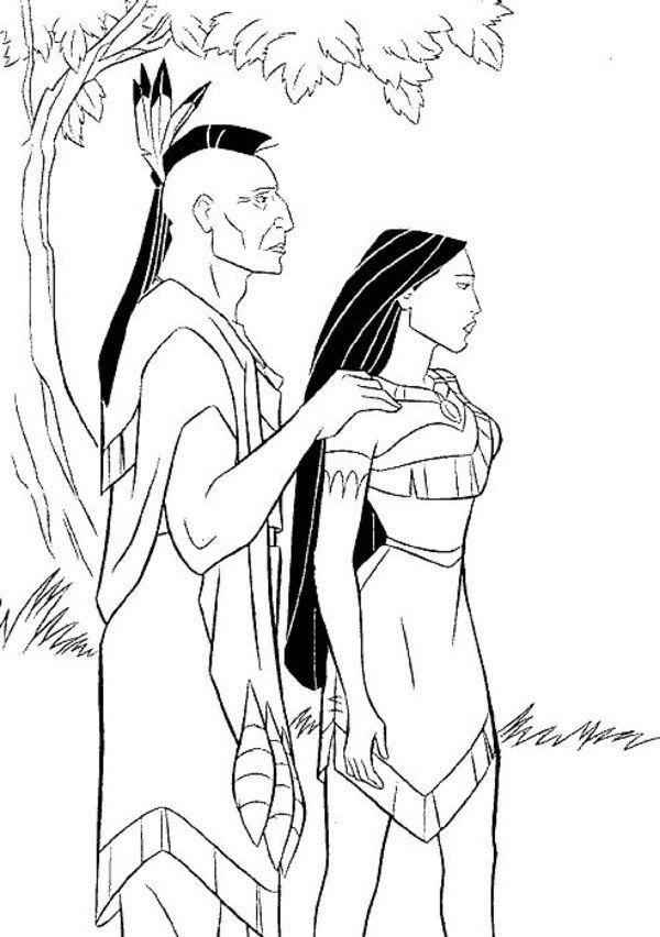Desenho de Pocahontas Desenho Colorir Imprimir 02