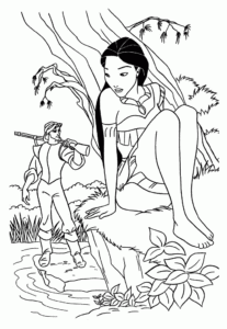 Desenho de Pocahontas Desenho Colorir Imprimir 05