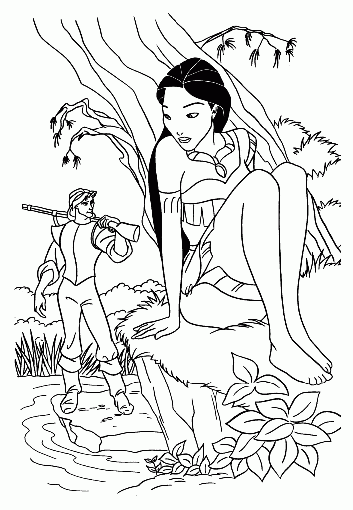 Desenho de Pocahontas Desenho Colorir Imprimir 05