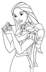 Desenho de Pocahontas Desenho Colorir Imprimir 09