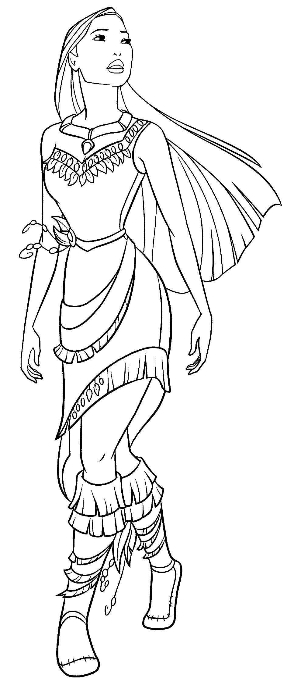 Desenho de Pocahontas Desenho Colorir Imprimir 11